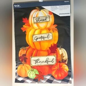 Style Selections Blessed Grateful Thankful Garden Flag NWT 12.5in X 18in Durable
